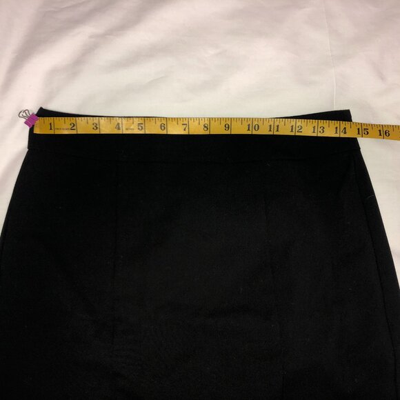 Ann Taylor Factory Size 2 black pencil skirt back vent, hidden zip. Professional - Picture 2 of 8